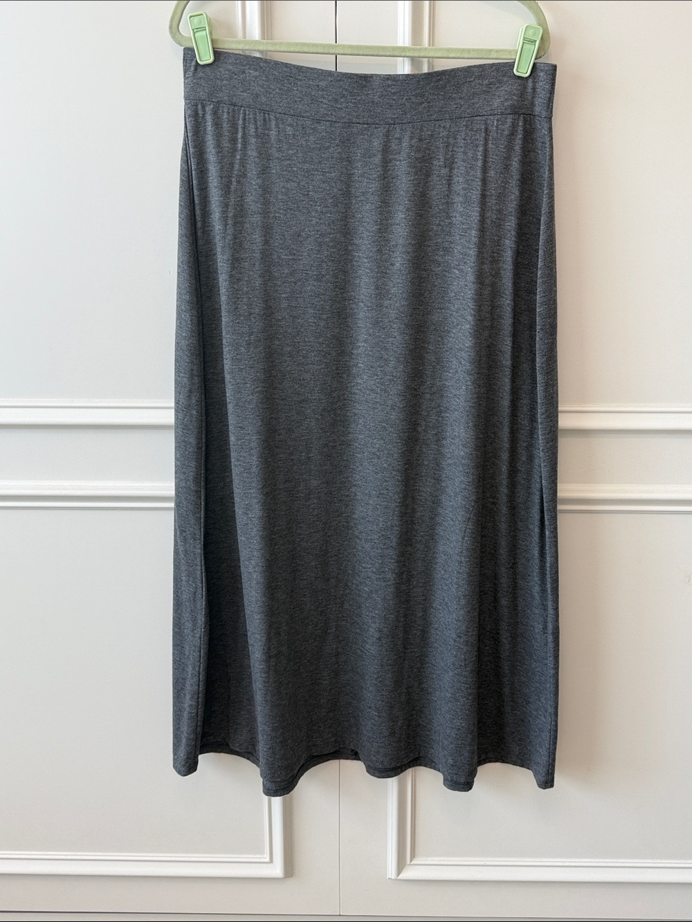Faded Glory Gray Heather Maxi Skirt - Pull-On A-Line